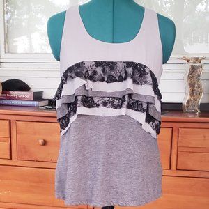 Grey Top with Layers & Shimmer